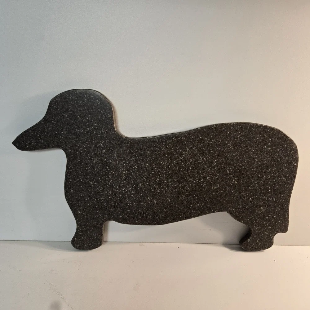 Corian SOLID‎ SURFACE Counter Gray Cutting Board Dachshund Wiener Dog